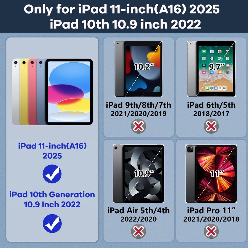 Azzsy Case for iPad (A16) 11th Generation 11 Inch 2025 / iPad 10th Generation 10.9 Inch 2022, [Built-in Pencil Holder] Heavy Duty Shockproof Rugged Protective Case, Rose Gold2 - Image 2